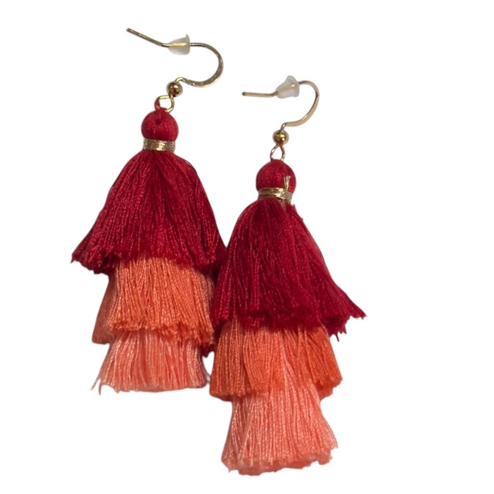 UNBRANDED Ombré Three Tiered TASSEL Drop Earrings